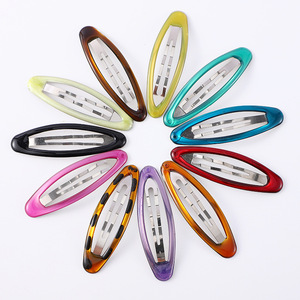 Oval Hair <b>Clip</b> 10 Cm Plastic Resin Women Daily Use Solid Color Side <b>Clip</b> For Bangs And Loose Hair - Product Image 2