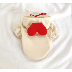Heart Shaped Fleece Hoodie For Small Medium Large <b>Dogs</b> Autumn Winter Pet <b>Clothes</b> Cute Design Polyester Material - Product Image 2