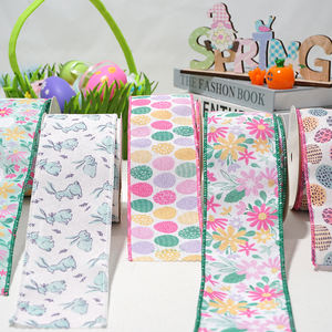 2-1/2 "lebar 63mm 10yard dekorasi pohon kerajinan pembungkus Hadiah pita kabel bermata rami - Product Image 3