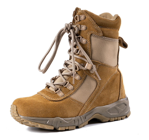 Botas TSB10 Personalizadas de Cuero Vacuno Marrón y Gamuza, Botas de Desierto para Campamento y Entrenamiento, Botas Tácticas para Deportes al Aire Libre - Product Image 4