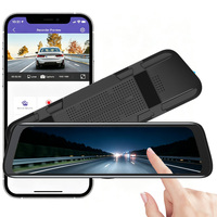 JARVIS Caméra de tableau de bord de voiture à double objectif avec vision nocturne 10 pouces 9,66'' avec rétroviseur 1080P haute définition