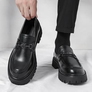 <span class=keywords><strong>Mocasines</strong></span> de Cuero Clásicos Negros para Hombre de Talla Grande, Zapatos de Vestir de Negocios con Plataforma y Deslizamiento Fácil para Oficina, Primavera, <span class=keywords><strong>Verano</strong></span>, Otoño - Product Image 3