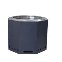 Vente en gros directe de foyer extérieur écologique sans fumée en acier inoxydable hexagonal