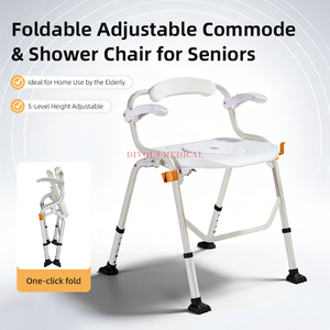 Height-adjustable shower <b>chair</b> Bathroom safety <b>commode</b> Elderly bath <b>chair</b> Bathroom safety aid <b>chair</b> - Product Image 4