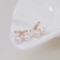 Boucles d'oreilles pendantes en forme de pièce de monnaie en perle d'eau douce de 4-5 mm, argent 925 plaqué or, qualité AAAA, blanc Tianmeng