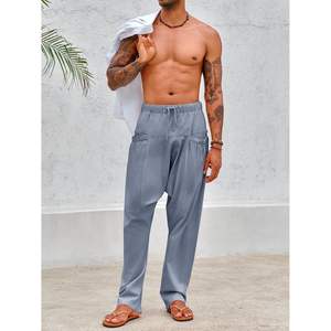 กางเกงฮาเร็มแบบลำลองสำหรับผู้ชาย2025กางเกงผ้าฝ้ายเอวยางยืดเสื้อผ้าเล่นฟิตเนสเล่นโยคะ - Product Image 1