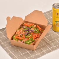 Caja de pollo frito de papel Kraft a prueba de aceite Cajas de embalaje de comida rápida