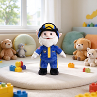 Peluche de pilote elfe bleu de haute qualité, personnalisée, avec lunettes et uniforme, jouet en peluche doux pour enfants