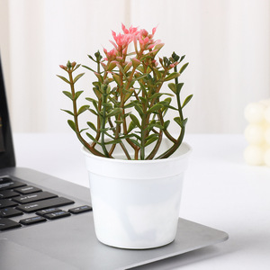 Juego de Plantas Artificiales en Maceta con Patrones de Eucalipto y Bambú de 12 Pulgadas para Decoración de Escritorio de Oficina - Product Image 4