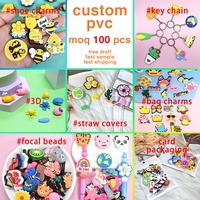 Breloques de perles focales de luxe au design personnalisé Breloques de perles focales mignonnes fantaisie en PVC pour stylos