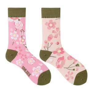 Unisex <span class=keywords><strong>Funky</strong></span> Tier- und Blumenmuster Crew-Socken aus Baumwolle, Spandex und Nylon, Atmungsaktiv, Farbenfrohe Großhandelsware, Anpassbar mit Digitaldruck - Product Image 2
