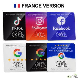 Tarjeta de Acrílico para Reseñas de Google con Chip NTAG215 de 504 Bytes, Etiqueta NFC Versión Francesa de 13.56MHz para Restaurantes y Centros Comerciales - Product Image 5