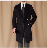 Manteau d'hiver pour homme, coupe slim, 50% laine, 960g, chaud, épais, mi-long, double boutonnage, élégant, de haute qualité, polyvalent, décontracté