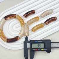 Perles en tube courbées en acrylique 3,9 mm 5,9 mm à grand trou, brun chaud, lot en vrac et perles en vrac en gros pour la fabrication de bijoux et l'artisanat DIY