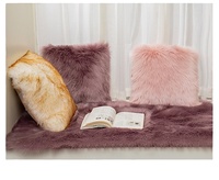 En gros décoration de la maison oreiller en fourrure artificielle moelleux laine taie d'oreiller luxe coussin décoratif oreiller Offre Spéciale