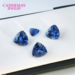 Cadermay Trillion - <span class=keywords><strong>Zafiro</strong></span> Azul Aciano Cultivado en Laboratorio con Inclusiones, Piedra Preciosa Suelta Sintética para Anillo, Pulsera o Collar - Product Image 2