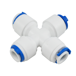 Raccordement de <span class=keywords><strong>tuyau</strong></span> d'eau RO Croix <span class=keywords><strong>1</strong></span>/<span class=keywords><strong>4</strong></span> "<span class=keywords><strong>Raccord</strong></span> de <span class=keywords><strong>tuyau</strong></span> rapide en plastique Connecteur à osmose inverse - Product Image 1