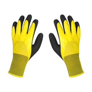 Guantes de algodón recubiertos de goma de nitrilo <span class=keywords><strong>azul</strong></span> Guantes de seguridad de trabajo con forro de látex Doble - Product Image 5