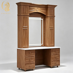 Station de miroir de salon durable, meubles de salon commerciaux modernes multifonctionnels en <span class=keywords><strong>bois</strong></span> pour <span class=keywords><strong>centre</strong></span> <span class=keywords><strong>commercial</strong></span> et hôtel, salon de coiffure et de beauté - Product Image 2