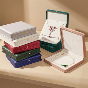 Wholesale Hot Selling Square Eco-friendly Jewelry Packaging Box Custom Logo PU Leather for Necklaces Rings Earrings <b>Bracelets</b> - Product Image 1