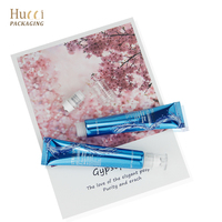 Tube de crème pour les yeux personnalisé D19 10ml-25ml, emballage de luxe bleu ABL, tube à presser avec applicateur à bille massante