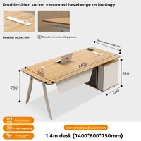 Bureau de direction en métal en forme de L Qianjie LBZ-118X avec sous-meuble, design moderne et minimaliste, usage commercial pour bureau