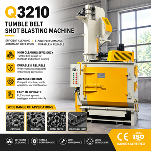 Máquina de granallado de banda transportadora CE Q3210 de 600 <span class=keywords><strong>kg</strong></span> Sa2.5 PLC para piezas de acero tratadas térmicamente, templadas, endurecadas y con óxido de escala - Product Image 1
