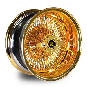 Jiangzao 13x7 14x7 15x7 Chrome Gold Spoke Wire Wheels Forged Knock Offs Wheel For Cadillac Thunderbird Chevrolet Vintage Car