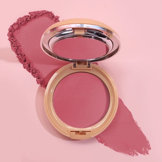 Waterproof Glitter Compact Cheek Cream Powder Blush Mirror Long Lasting Silky Moisturizer Light Fair Dark Skin Blusher 10g