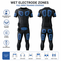 Smart Wireless EMS Yoga-Set für Herren mit Dual-Controllern, Wassersprühfunktion, Puls-Trainingsanzug, Jumpsuit, Workout-Fitness-Activewear Boutique