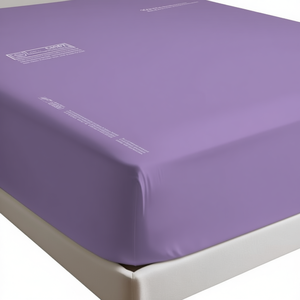 Sábana Ajustable 100% Algodón Color Lila Individual Francés 90x190cm - Product Image 3