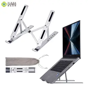 Venta al por mayor soporte de escritorio titular-Soporte ergonómico y plegable para ordenador, base de aleación de aluminio para escritorio y portátil