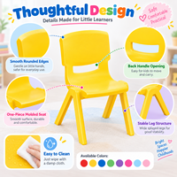 Chaises d'apprentissage préscolaire pour enfants, pour la lecture, le dessin et les activités en classe, mobilier scolaire en plastique empilable pour la garderie