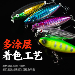 Ikeba Topwater Pencil Lure 6cm Multi Color Freshwater Fishing Lure With Reflective Coating For Bass And Pike - Product Image 1