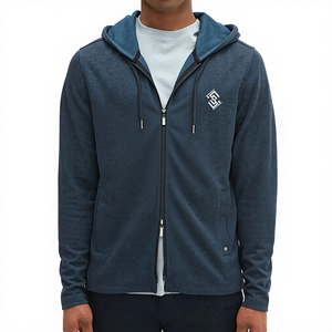Meilleur prix pour les sweats à capuche décontractés d'hiver pour hommes, fermeture éclair, tissu polaire de haute qualité en stock - Product Image 1