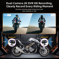 Grandnavi Nouvel écran de moto étanche de 7 pouces avec Carplay sans fil, Android Auto, caméras avant et arrière, écran tactile, mises à jour WiFi