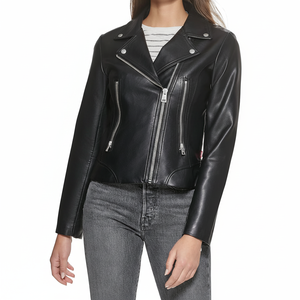 Último diseño de invierno de las mujeres de piel de oveja de cuero ecológico de secado rápido transpirable de punto chaqueta de moda al por mayor precio - Product Image 1