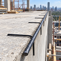 Support en acier pour dalle, robuste et thermolaqué noir, pour le renforcement du béton des allées d'appartements et des projets de construction