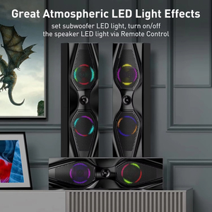 Sistema de Cine en Casa con 1200 Vatios de Potencia Máxima, Subwoofer de 10 Pulgadas, <span class=keywords><strong>Altavoces</strong></span> Estéreo con Cable 5.1/2.1, Sonido Envolvente - Product Image 6