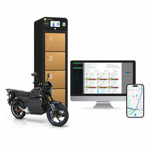 Armoire de permutation de batteries au lithium pour tricycles/motocyclettes électriques à l'étranger, 4 compartiments, charge synchronisée, état de la batterie visible - Product Image 4