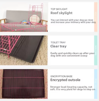 Cage pour chien pliable robuste de haute qualité avec cadre en fer, fermeture à bouton-pression, double porte, plateau en plastique thermolaqué, Easy Box
