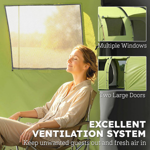 Tente familiale portable et étanche pour l'extérieur, type « tube », avec sac de transport, 6 personnes, deux chambres, quatre saisons, grande capacité, vente chaude - Product Image 4