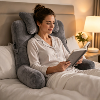 Ultra Weiches Plüsch-Lesekissen im Großhandel, Großes Stützkissen mit Abnehmbarem Bezug, Rückenkissen mit Aufbewahrungstaschen für Bett und Sofa