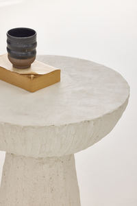 Mesa de Centro Minimalista de Concreto Estilo Moderno de Mediados de Siglo, Mesa de Centro Blanca - Product Image 3