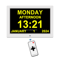 Pro jam kalender Digital angka besar, jam kalender Digital analog tanggal hari untuk lansia, alarm kustom, pengingat medis