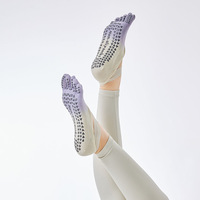 Nouvelles chaussettes de yoga en coton dégradé ODM avec séparateurs d'orteils, antidérapantes professionnelles pour femmes, cinq orteils, Pilates, fitness, transfrontalières