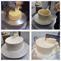 Machine automatique améliorée pour l'étalement, la décoration et le lissage de la crème et de la glaçage sur les gâteaux d'anniversaire ronds