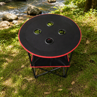 Table pliable avec 4 porte-gobelets et sac de transport, table de camping portable pour le camping, la plage, le pique-nique, les activités sportives et plus encore en plein air