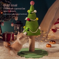 Arbre à chat de Noël en sisal naturel, colonne à gratter pour chat, simulation de pelouse, grande taille, résistant à l'usure et aux griffures