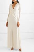Weißes Brautkleid Braut Elegante Mode Rüschen Stretch-Jersey Kleid Abendkleid
